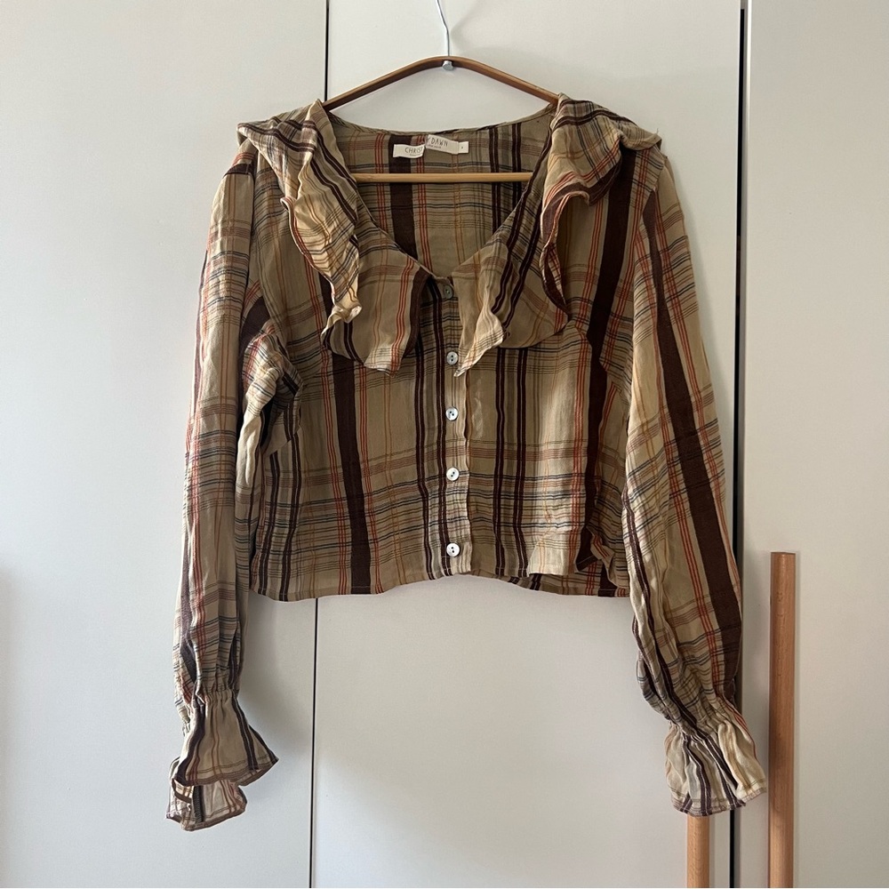 Christy Dawn long sleeve top in plaid